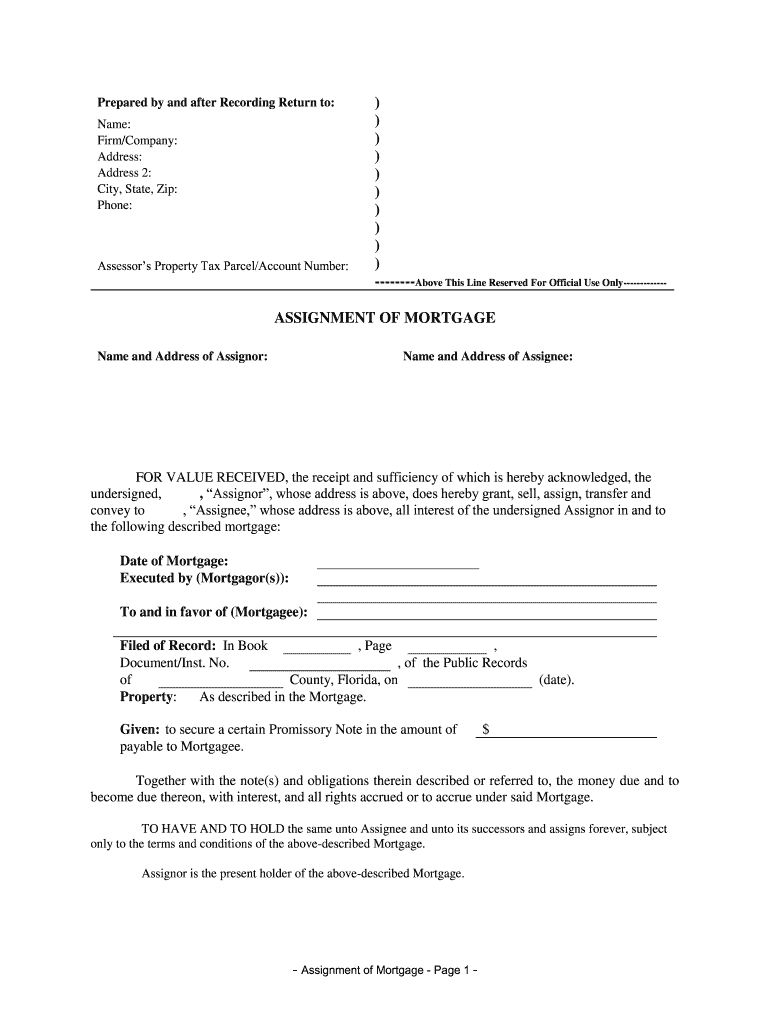 Name and Address of Assignor  Form