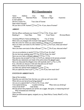 Dui  Form