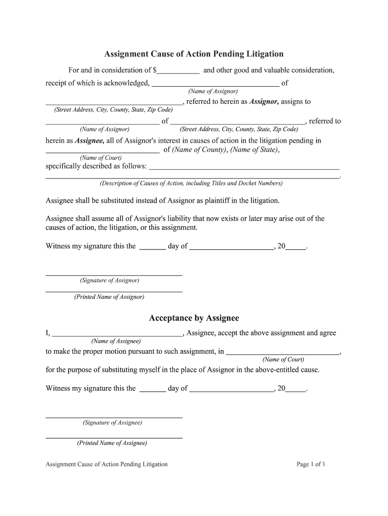 lsta assignment and assumption form