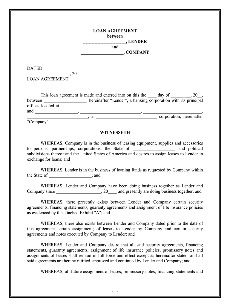 Loan Agreement Template Sample  Docsketch  Form