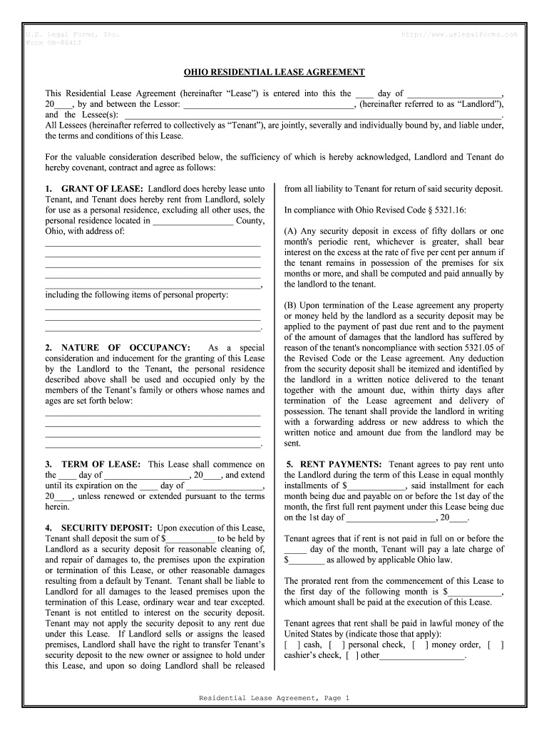 Fill and Sign the Form Oh 864lt