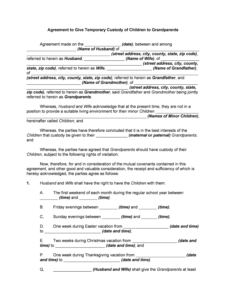 Agreement Custody  Form