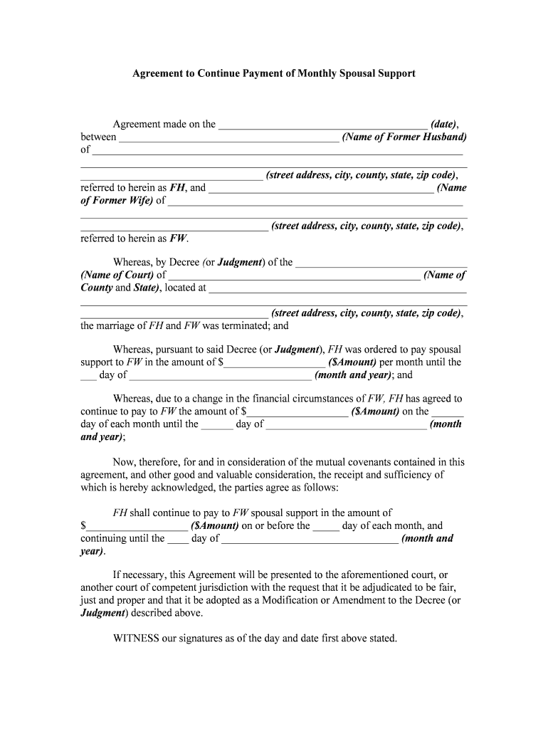 Spousal Support Form