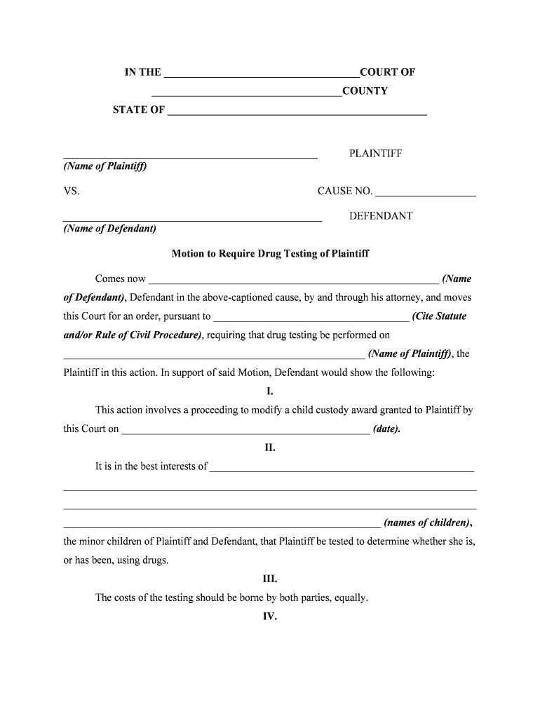 Modify Child Custody  Form