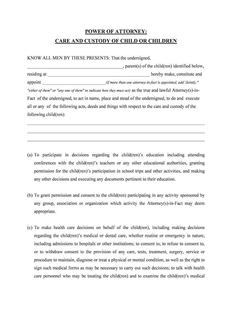 South Carolina Custody  Form