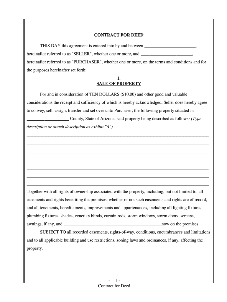 Fill and Sign the County State of Arizona Said Property Being Described as Follows Type Form