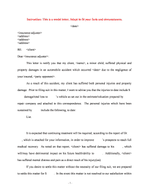 This Letter is Notify You that My Client, , a Minor Child, Suffered Physical and  Form