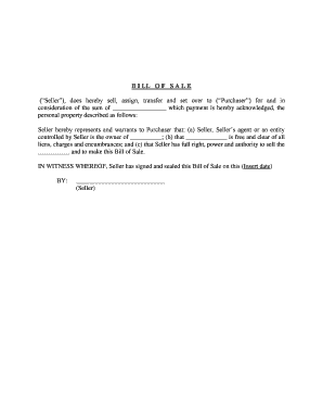 Illinois Bill of Sale  Form