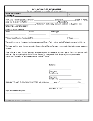 Motor Vehicle SalesArizona Department of Revenue  Form