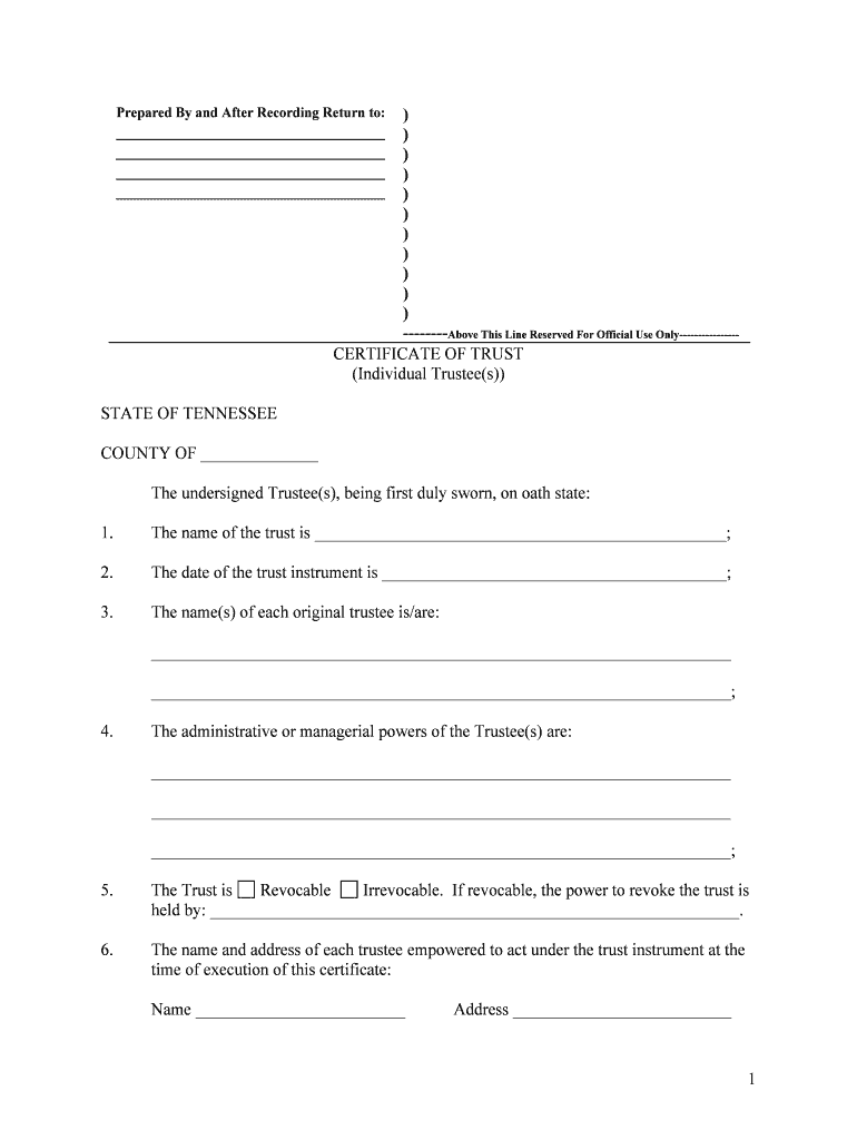Tennessee Trust  Form
