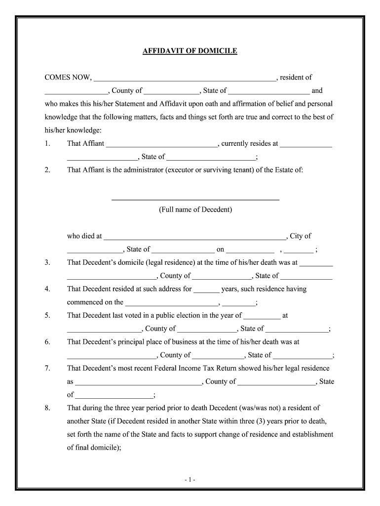 Fill and Sign the Comes Now Resident of Form