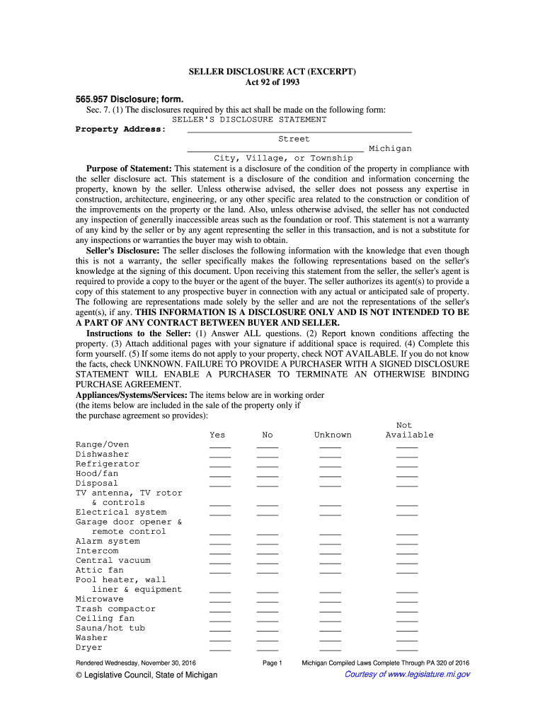 Selling a Michigan Home What Are My Disclosure Obligations?Nolo  Form