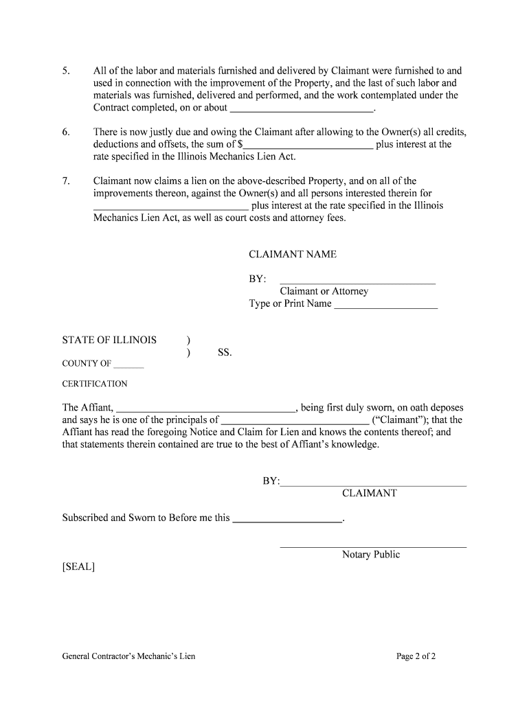 Illinois Lien  Form