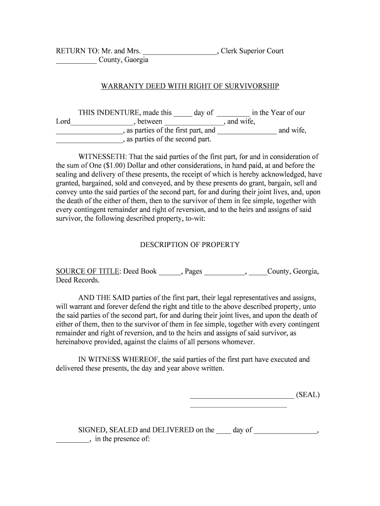 Right Survivorship  Form