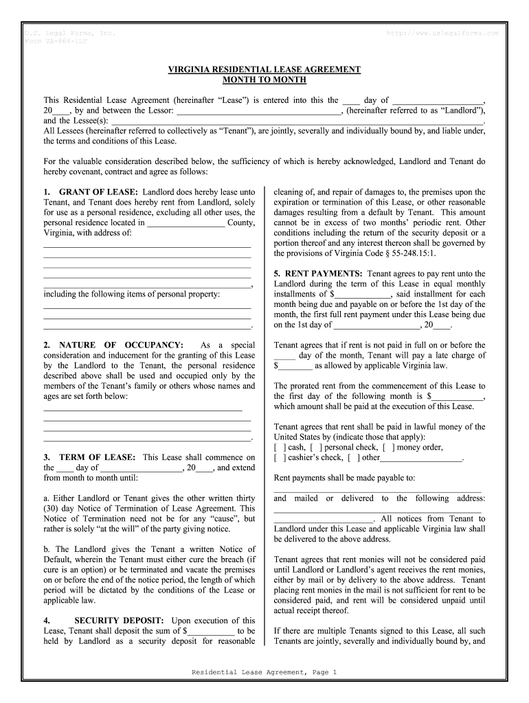 Fill and Sign the Form Va 864 1lt