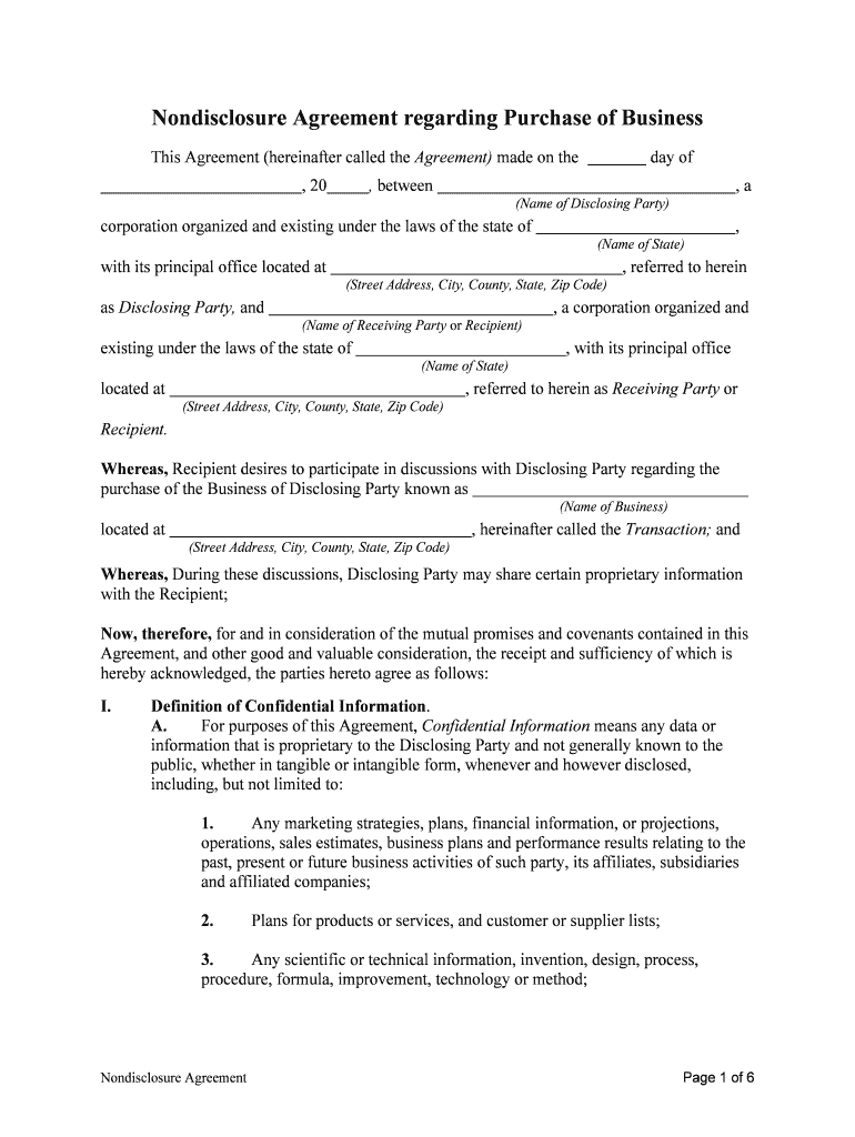 Mutual Nondisclosure Agreement between the Company SEC Gov  Form