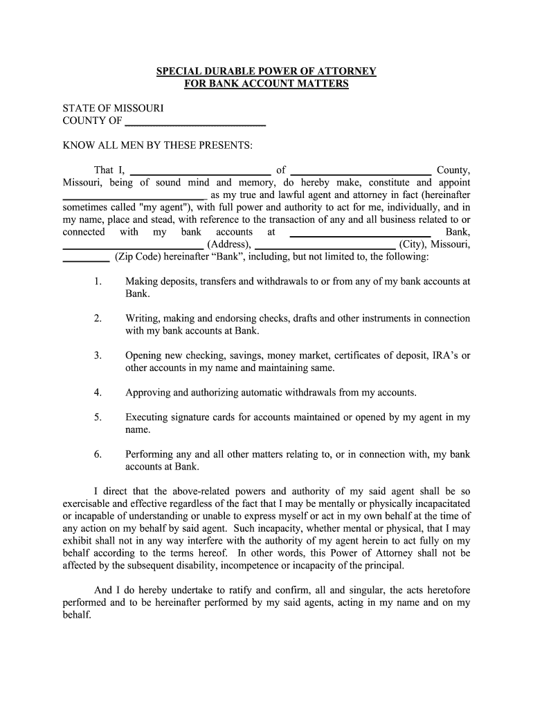 PDF Templates  Missouri Power of Attorney Forms