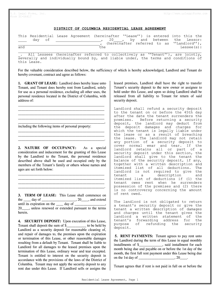 Fill and Sign the Form Dc 864lt