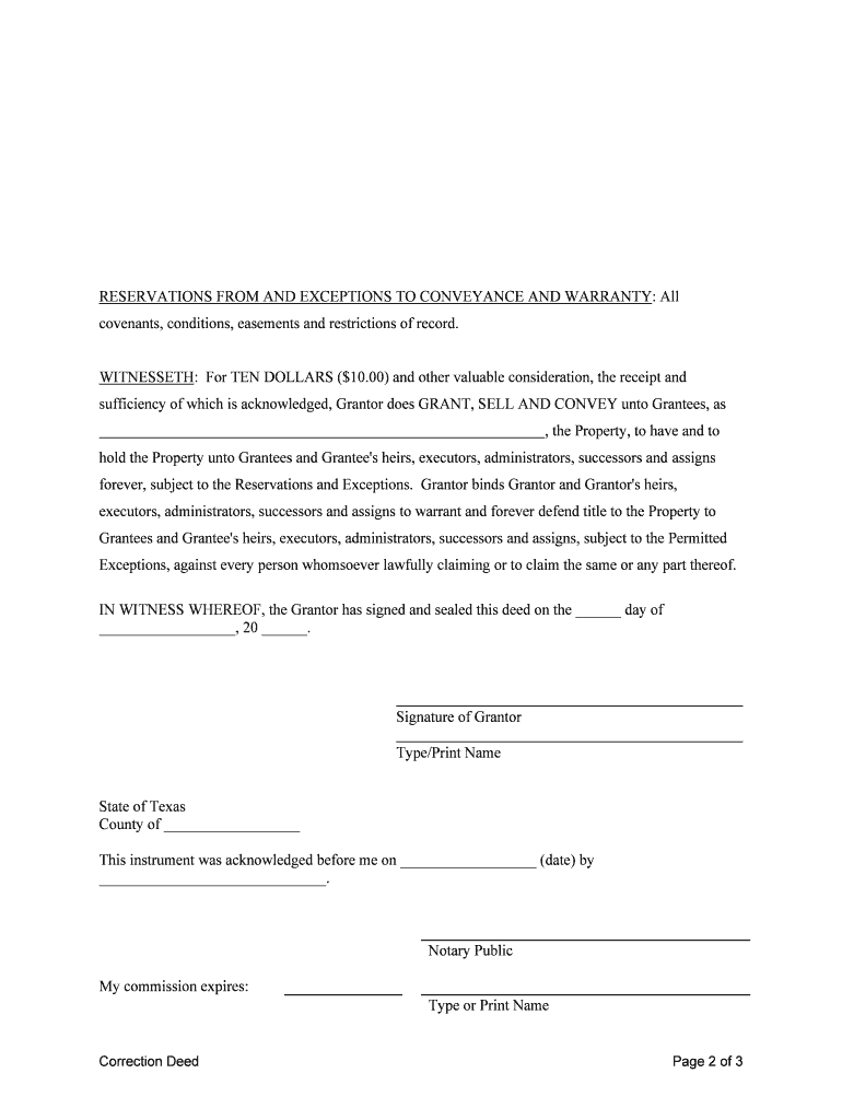 Correction Deed  Form