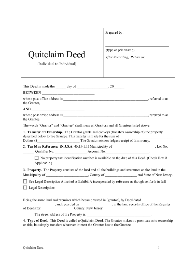 Quitclaim Deed Form