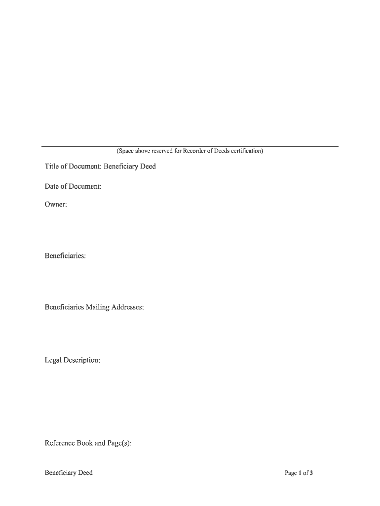 Beneficiary Deed  Form