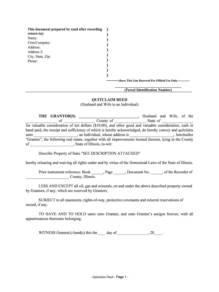 Deed Husband Wife  Form