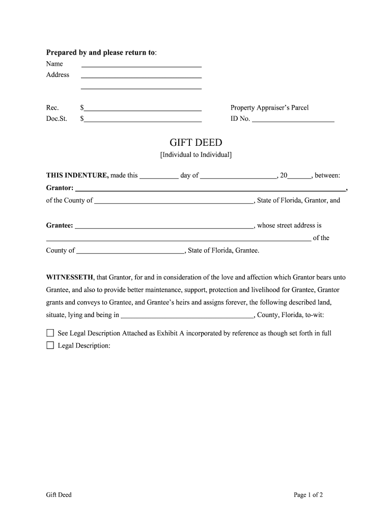 Gift Deed  Form