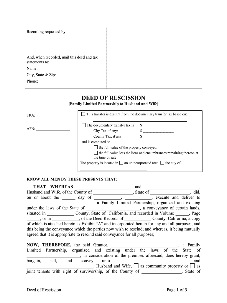 Rescission  Form