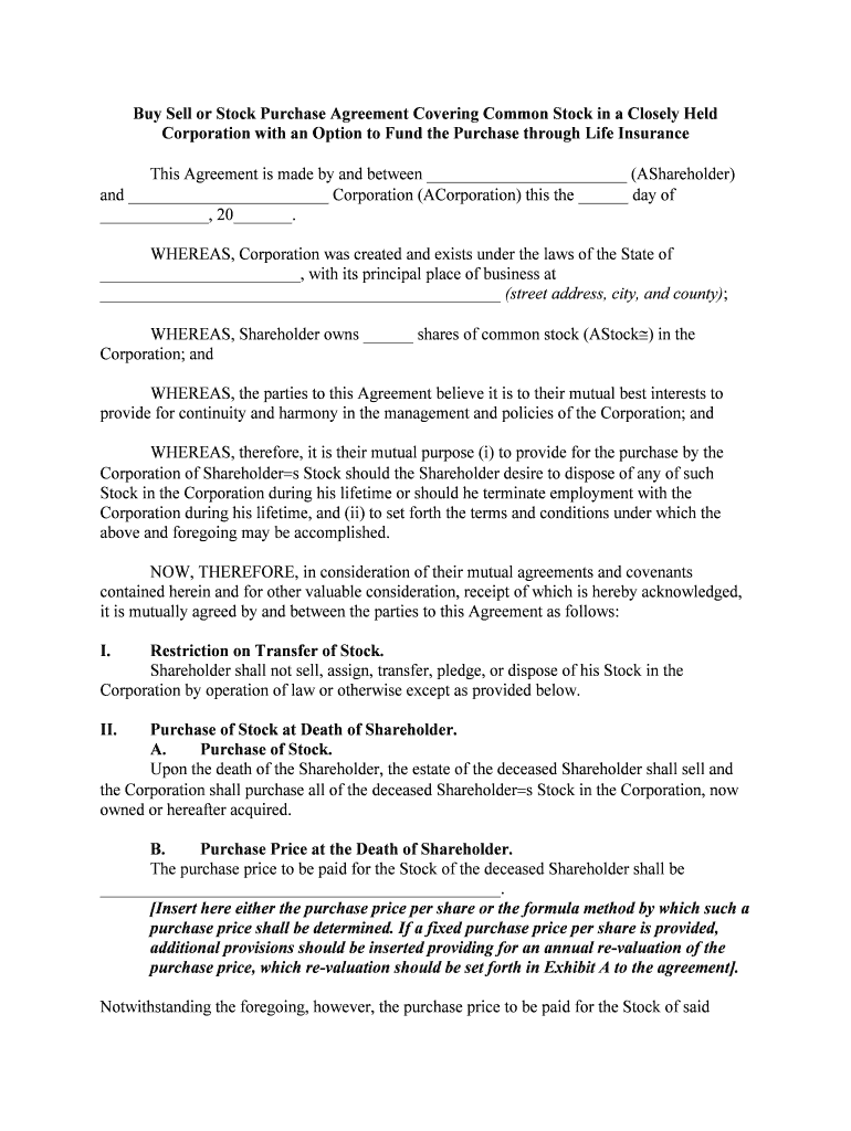 Using a BuySell Agreement to Transfer Ownership the Tax Adviser  Form