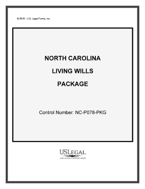 Fill and Sign the North Carolina Living Wills Form
