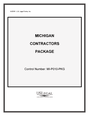 Michigan Contractors Forms Package