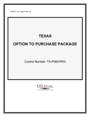 Texas Option to Purchase Package  Form