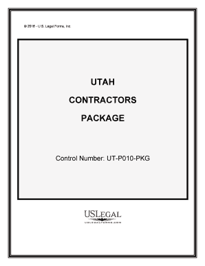 Utah Contractors Forms Package