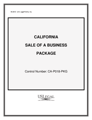 California Sale of a Business Package  Form