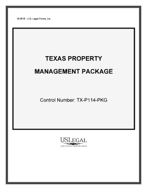 Control Number TX P114 PKG  Form