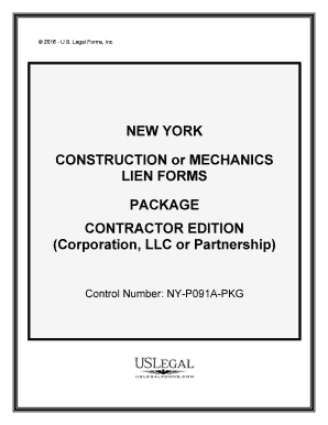 Control Number NY P091A PKG  Form