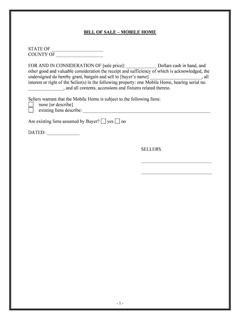 Asset Bill of Sale and Assignment  Form