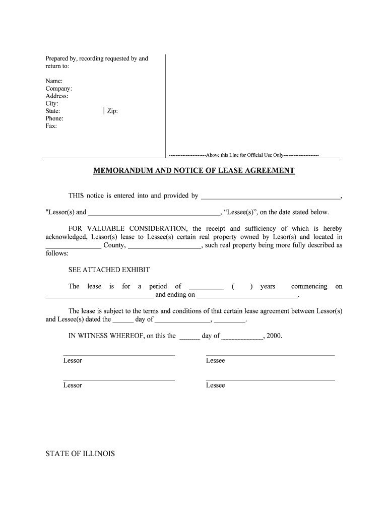 Lease Agreement Form