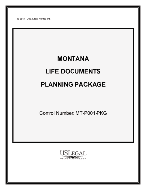 Montana Life Documents Planning Package, Including Will, Power of Attorney and Living Will  Form