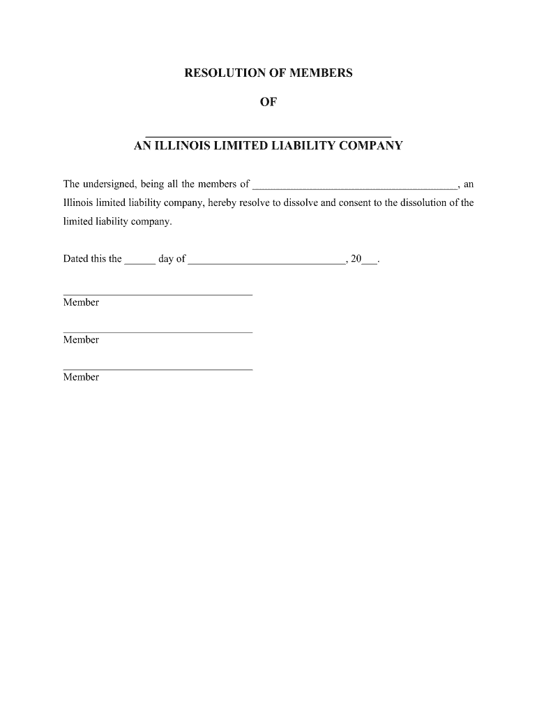 Dissolve Company  Form