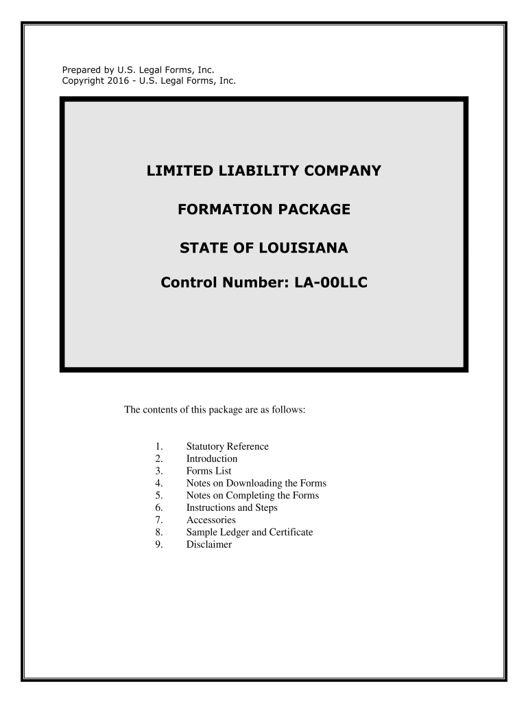 Control Number LA 00LLC  Form