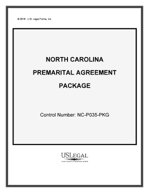 North Carolina Premarital Agreement  Form