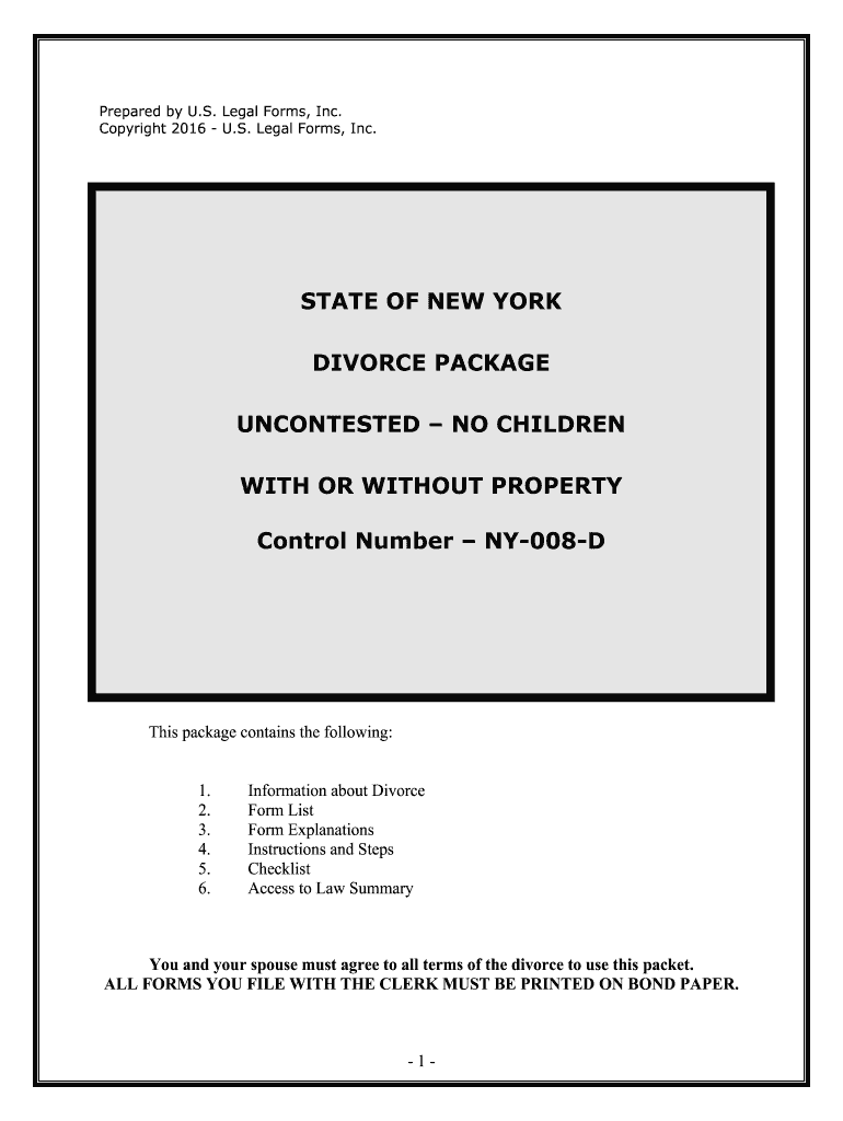 Fill and Sign the Uncontested No Children Form