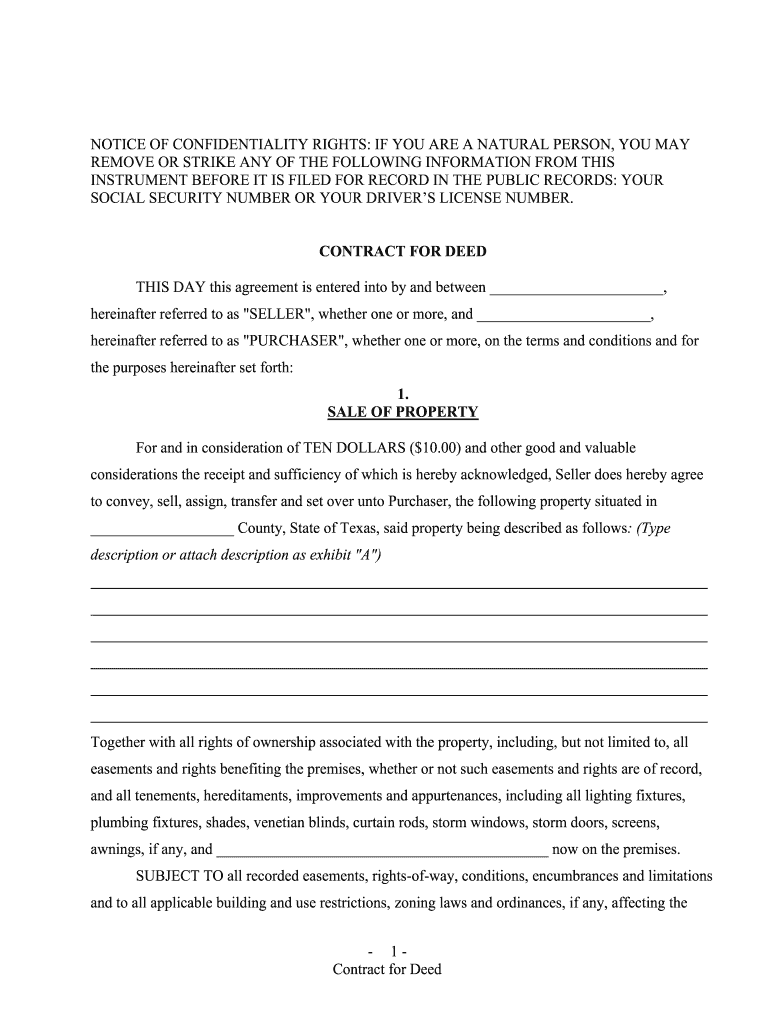 Texas Deed Form