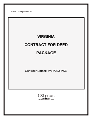 Virginia Contract for Deed Package  Form
