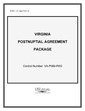 Virginia Postnuptial Agreements Package  Form