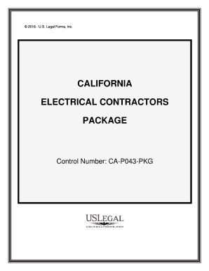 California Electrical Contractor Package  Form