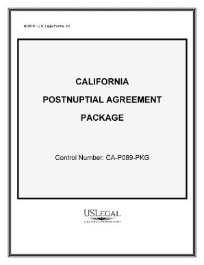California Postnuptial Template  Form