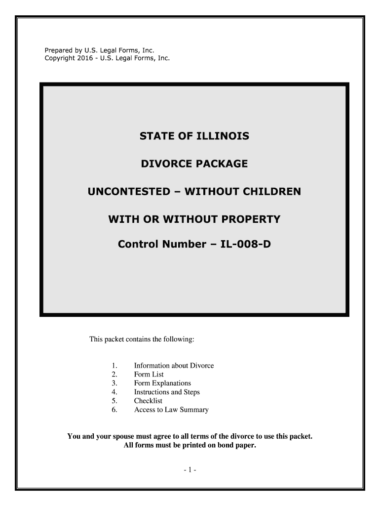 Fill and Sign the Uncontested Without Children Form