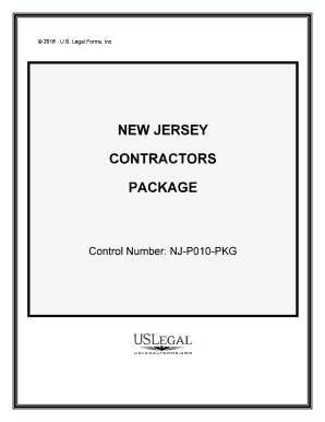 New Jersey Contractors Forms Package